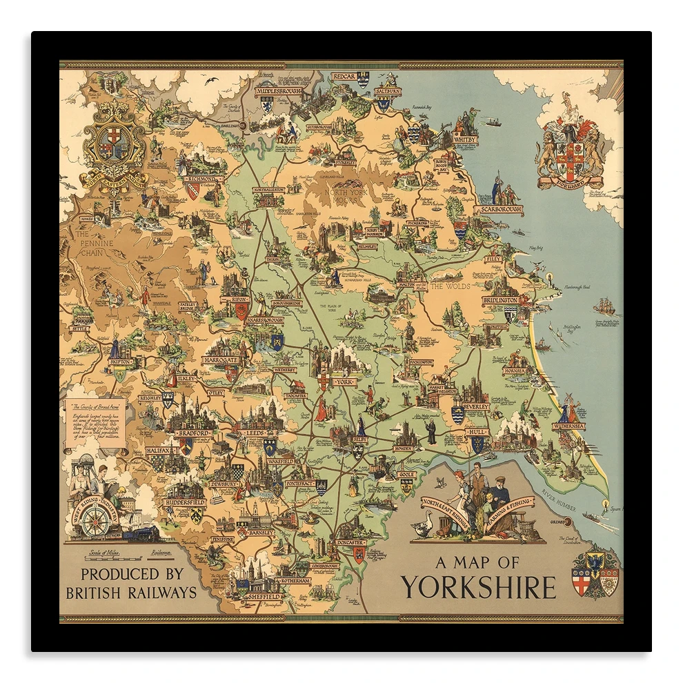 Map of Yorkshire print – Plume Prints