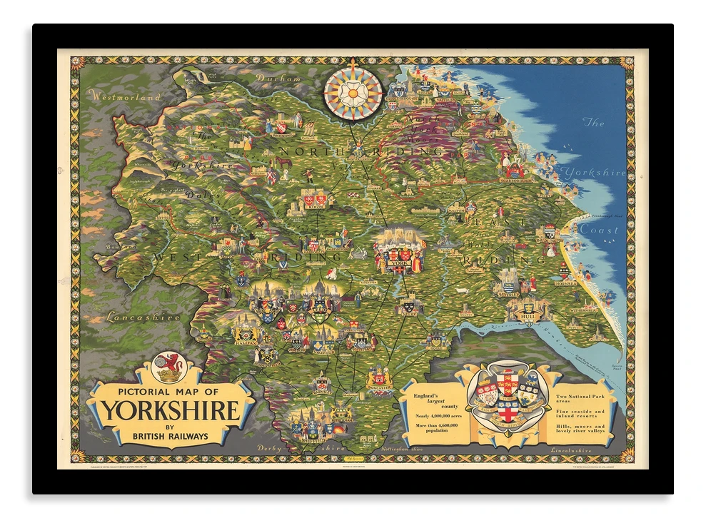 Map of Yorkshire #2 print – Plume Prints