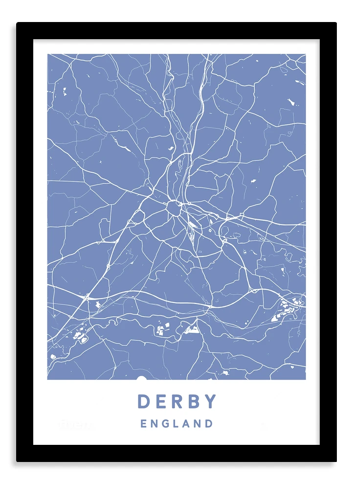 Derby, England – Map print – Plume Prints