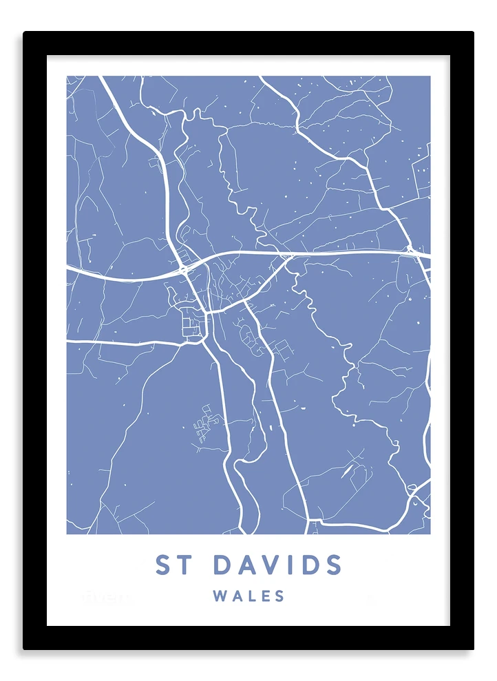St Davids, Wales – Map print – Plume Prints