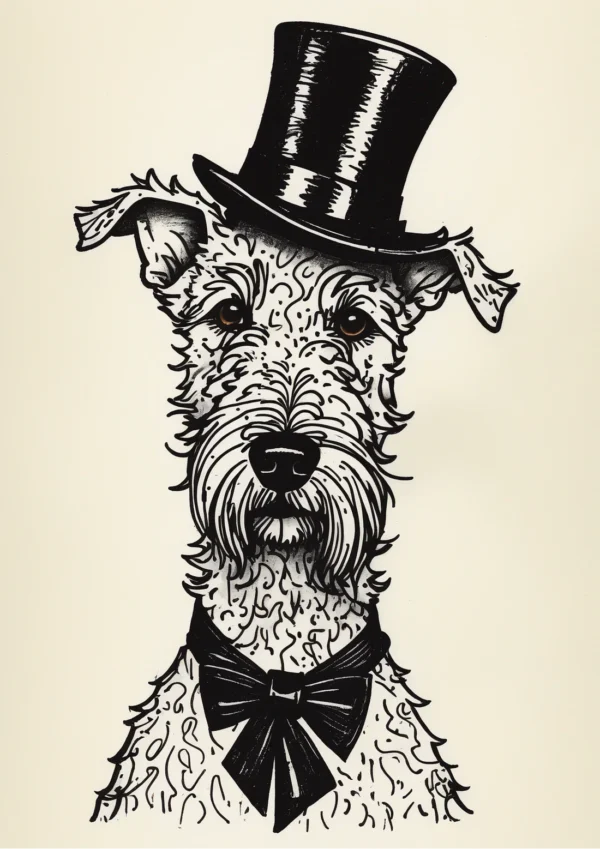 Formal Hungarian Pumi Illustration Poster Print