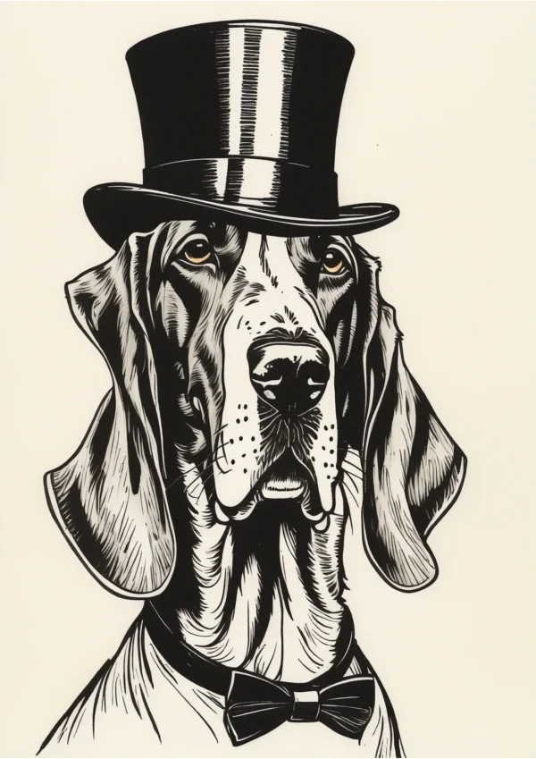 Formal Bracco Italiano Illustration Poster Print