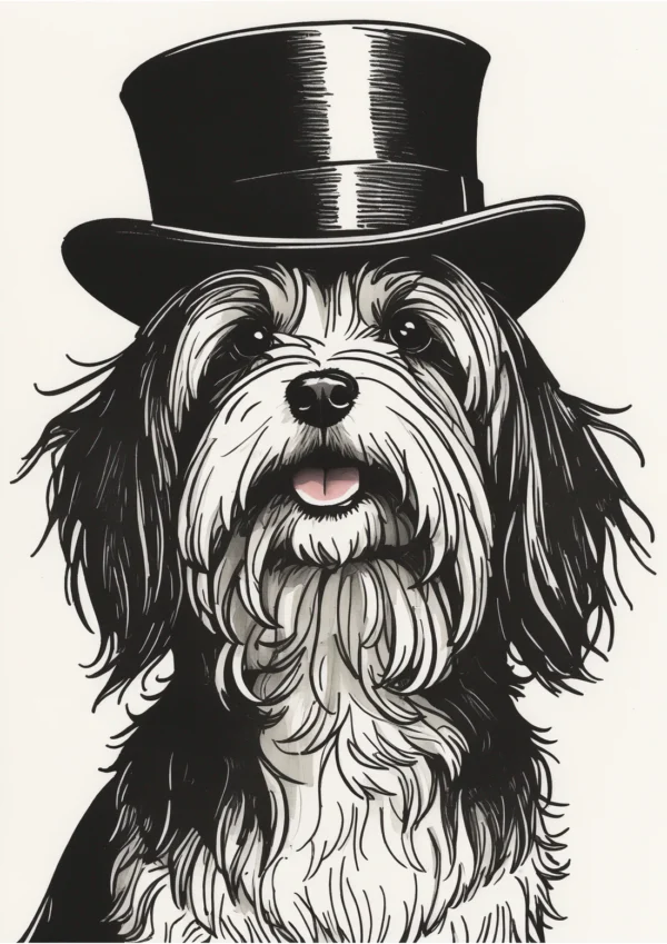 Formal Havanese Illustration Poster Print