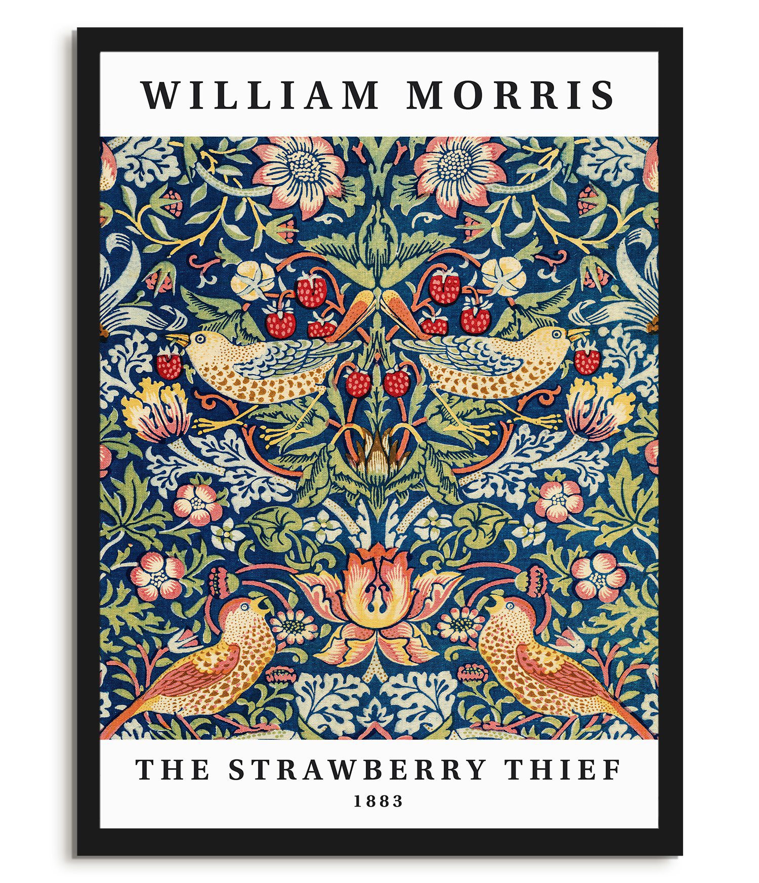 Burriera In Ceramica William Morris Strawberry Thief Rosso - Porcellana, Regalo, 17x10x11 Cm